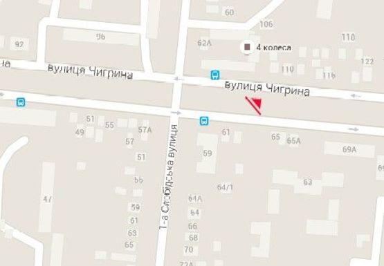 Схема рекламной плоскости по адресу Пограничная ул. - 1-ая Слободская ул.