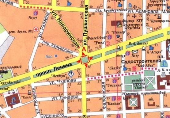 Схема рекламної площини за адресою Центральный пр. - Пушкинская ул., кольцо