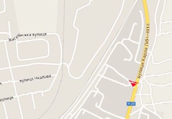 Схема рекламной плоскости по адресу Карла Либкнехта ул.,  въезд со стороны Запорожья