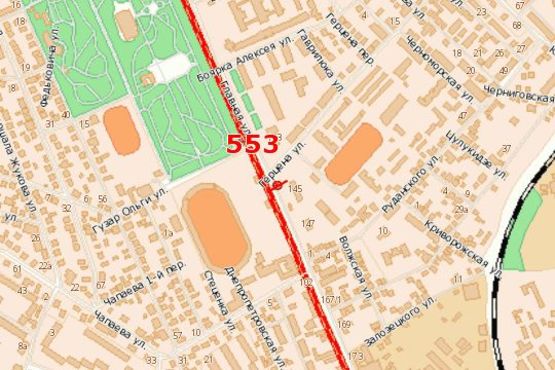 Схема рекламной плоскости по адресу Головна вул. - Герцена вул.