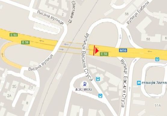 Схема рекламной плоскости по адресу Дальницкая ул., возле ЖД моста