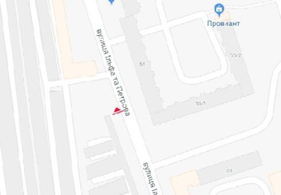 Схема рекламної площини за адресою Ильфа и Петрова ул., 55