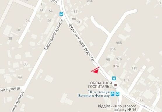 Схема рекламної площини за адресою Фонтанская дорога, 95 напротив