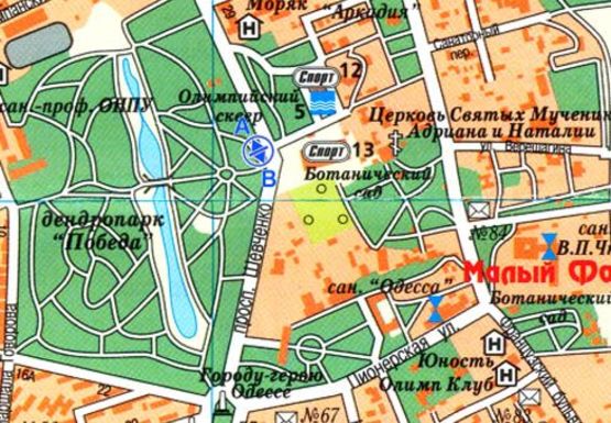 Схема рекламної площини за адресою Шевченко пр., парк "Победа" (остановка Дворец спорта из центра)