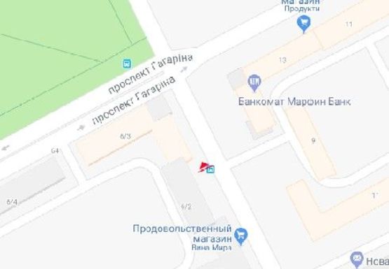 Схема рекламной плоскости по адресу Шевченко пр., 7 - Гагарина пр., (остановка)