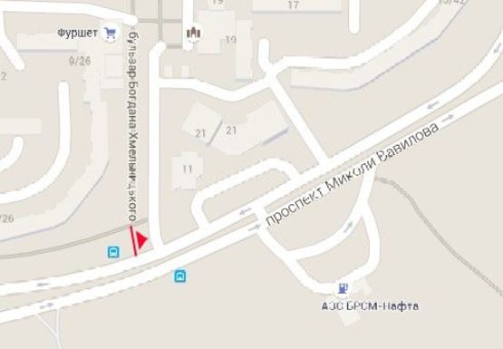 Схема рекламной плоскости по адресу Вавилова Н. ул. - Богдана Хмельницкого ул.