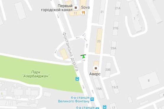 Схема рекламної площини за адресою Фонтанська дорога - Сегедська вул., 23 (призма)