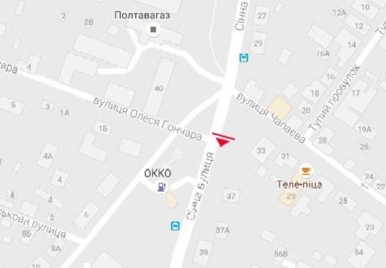 Схема рекламной плоскости по адресу Сенная ул. - Олеся Гончара ул.