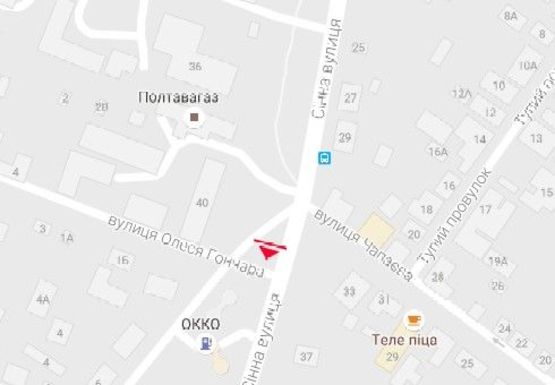 Схема рекламной плоскости по адресу Сенная ул. - Олеся Гончара ул. (Полтавагаз)