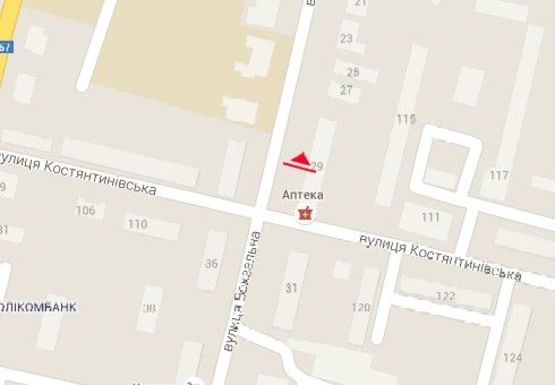 Схема рекламной плоскости по адресу Вокзальная ул., 23