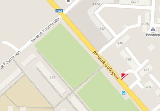 Схема рекламной плоскости по адресу Соборная ул., напротив супермаркета "Наш край"