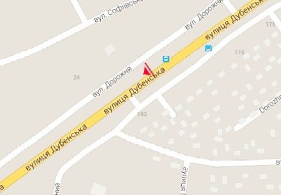 Схема рекламной плоскости по адресу Дубенская ул., вьезд со стороны Львова, Сечевых стрельцов ул.