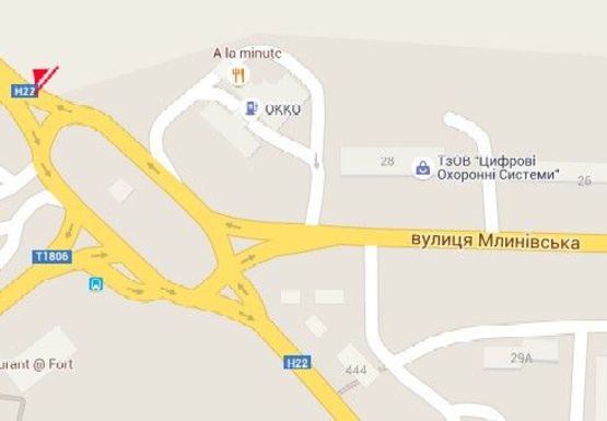 Схема рекламной плоскости по адресу Соборная ул., вьезд в Луцк