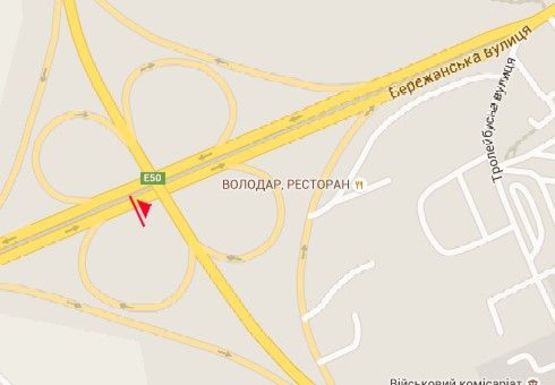 Схема рекламной плоскости по адресу Бережанская ул. - Будного Степана ул., 2-ой