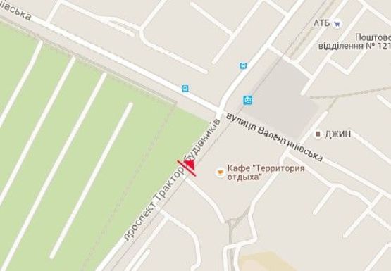 Схема рекламної площини за адресою Тракторостроителей пр. - Валентиновская ул.