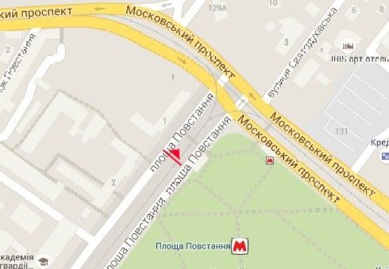 Схема рекламної площини за адресою Восстания пл., 1 (остановка)