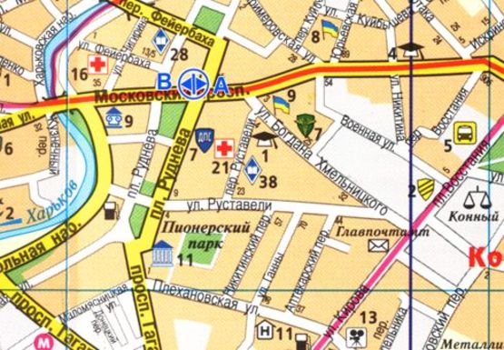 Схема рекламной плоскости по адресу Московский пр. - Фейербаха пер.