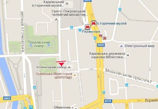 Схема рекламной плоскости по адресу Университетская ул. - Соборный спуск (напротив)