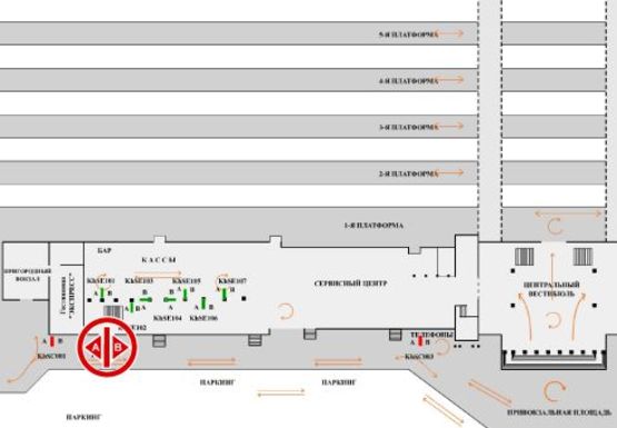 Схема рекламної площини за адресою Привокзальная пл.