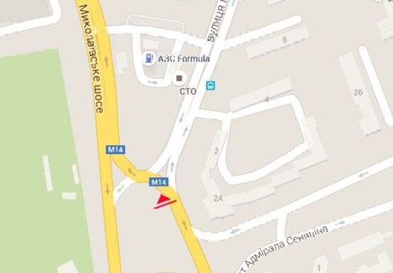 Схема рекламной плоскости по адресу 200-летия Херсона пл. 2