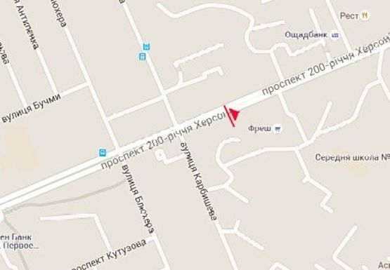 Схема рекламной плоскости по адресу 200-летия Херсона пр., 26