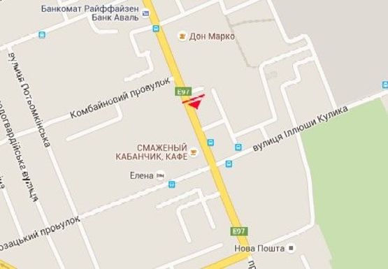 Схема рекламной плоскости по адресу Ушакова пр., 58