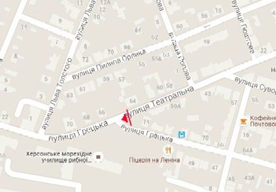 Схема рекламной плоскости по адресу Театральная ул. - Греческая ул.