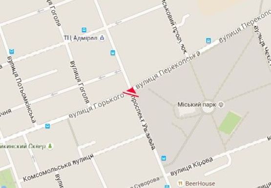 Схема рекламної площини за адресою Ушакова пр. - Театральная ул.