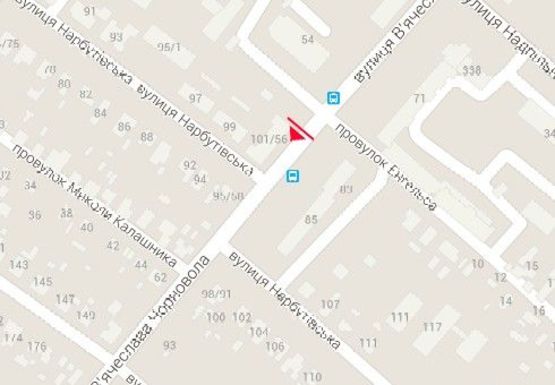 Схема рекламной плоскости по адресу Черновола ул. - Клименковский пер.