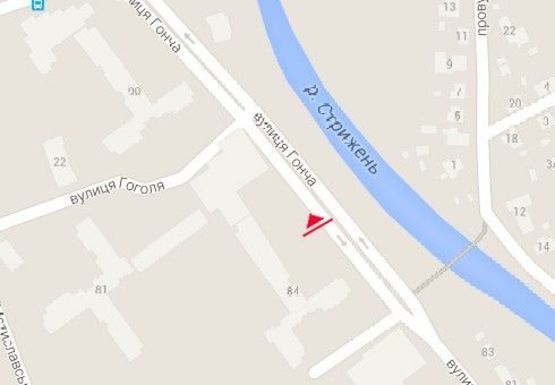 Схема рекламной плоскости по адресу Гончая ул., 84,  к центру