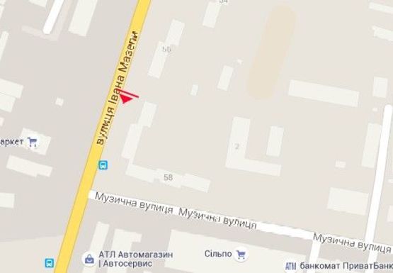 Схема рекламной плоскости по адресу Ивана Мазепы ул., 60а