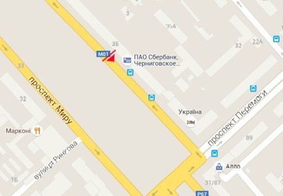 Схема рекламной плоскости по адресу Мира пр., 37, магазин Фуджипарк