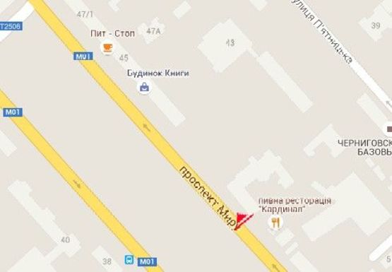 Схема рекламной плоскости по адресу Мира пр., 41, Центральная библиотека №1