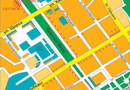 Схема рекламной плоскости по адресу Мира пр., остановка 3-я поликлиника