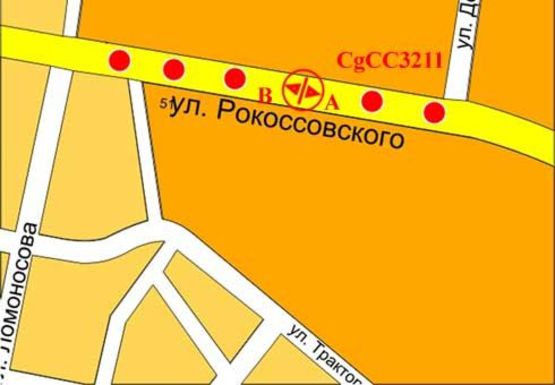 Схема рекламної площини за адресою Рокоссовского ул. 26, магазин Квартал