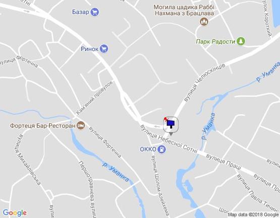 Схема рекламной плоскости по адресу м. Умань, вул. Челюскінців