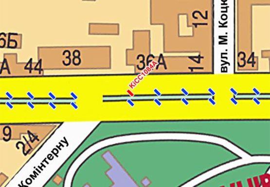 Схема рекламной плоскости по адресу Шевченко б-р
