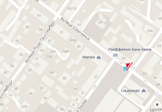 Схема рекламної площини за адресою Шевченко ул., центральный рынок