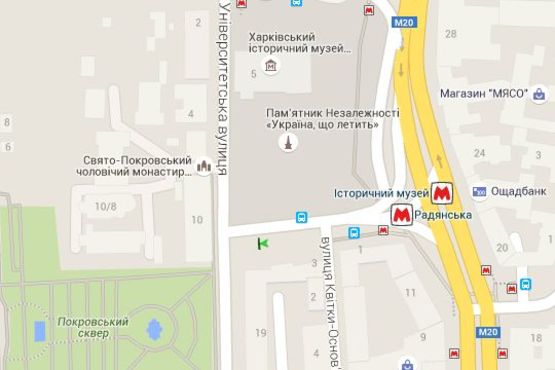 Схема рекламної площини за адресою Конституції пл. - Університетська вул.