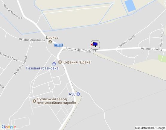 Схема рекламной плоскости по адресу с. Пухівка, вул. Леніна, навпроти №34