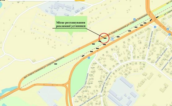 Схема рекламной плоскости по адресу ул Тюленина, в сторону моста Преображенского, ст.172км