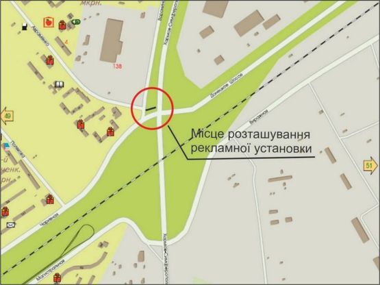 Схема рекламной плоскости по адресу ул. Авраменко - ул. Воронина правый