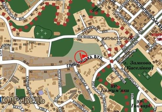 Схема рекламной плоскости по адресу Глубочицкая ул., 150м от ул. Нижний Вал