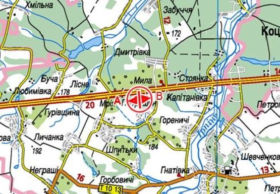 Схема рекламной плоскости по адресу Трасса M-06, Киев-Житомир, 26750
