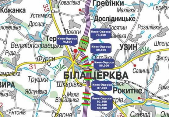 Схема рекламної площини за адресою Трасса M-05, Киев-Одесса, 80,800