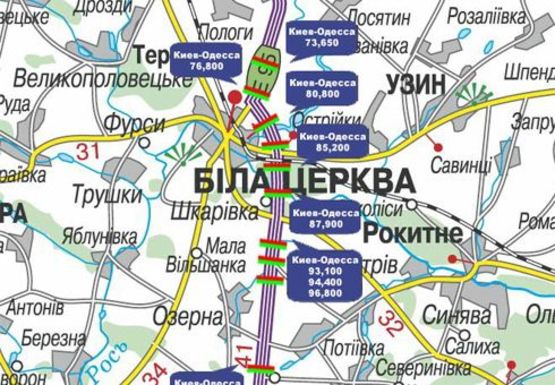 Схема рекламної площини за адресою Трасса M-05, Киев-Одесса, 87,900