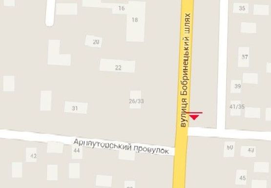 Схема рекламной плоскости по адресу Бобринецкий шлях ул. - Арнаутовский пер.