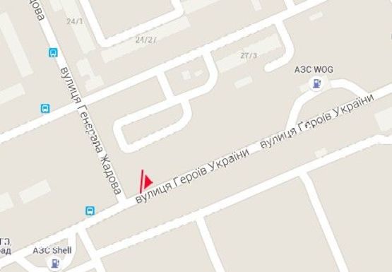 Схема рекламной плоскости по адресу Героев Украины ул. - Жадова ул.