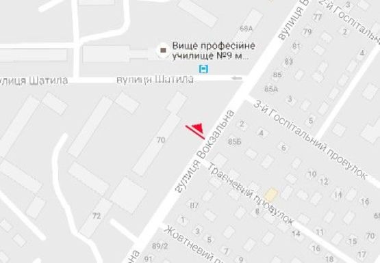 Схема рекламной плоскости по адресу Вокзальная ул., 70