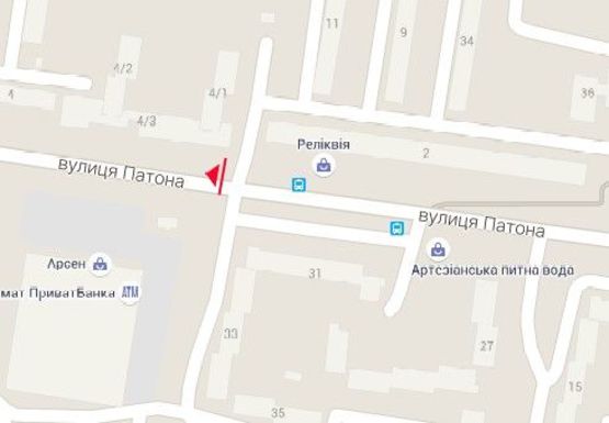 Схема рекламной плоскости по адресу Патона ул., Интер Маркет м-н